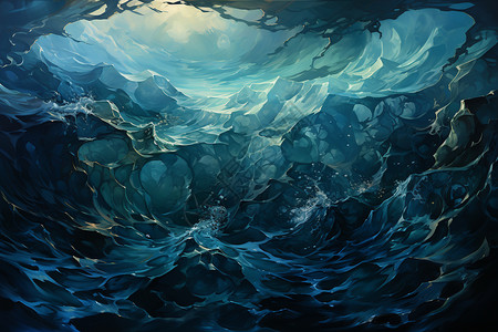 大海的颜色海洋深处的颜色插画