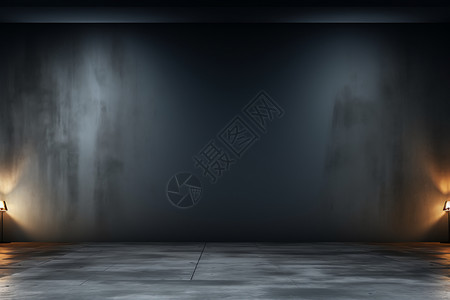 黑暗风格工业风格的展示室背景