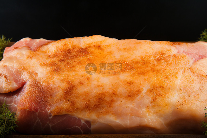 美味的熏猪肉图片