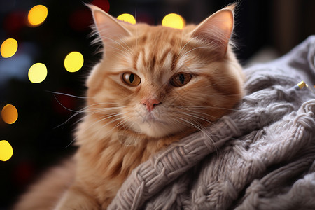 裹着毛衣的小猫背景图片
