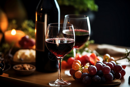 晚宴上的红酒背景图片