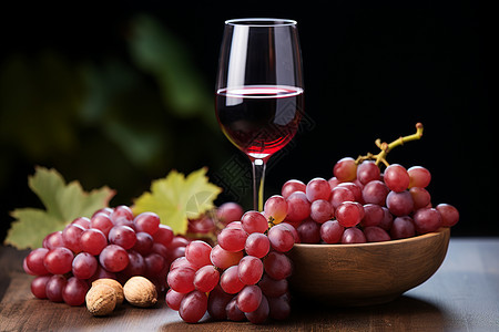 葡萄酒与葡萄背景图片