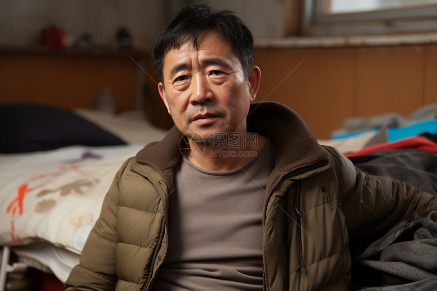 在北京租房的中年男子图片