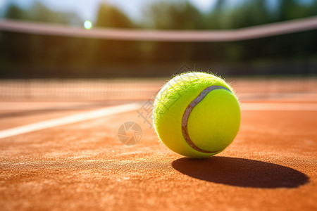 白天网球场上的网球图片