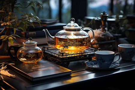 宁静的茶壶图片