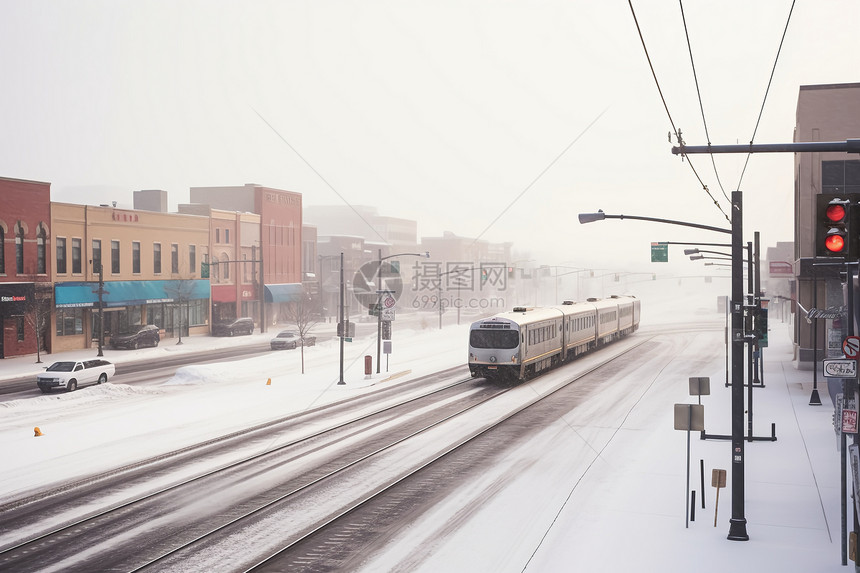 冬日的街景图片