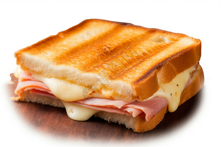 芝士火腿香脆酥皮的火腿奶酪三明治背景