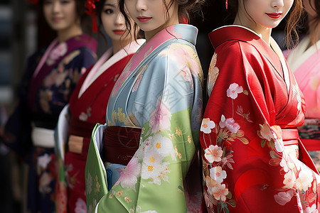 日本节日日本传统女子背景