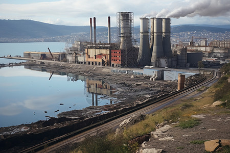 废弃的工厂背景图片