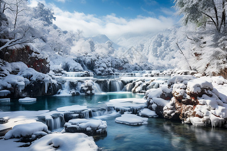 瑞雪临冬日中的瑞雪仙境背景