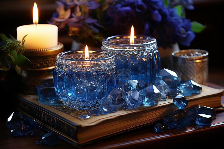 古典魅力的蓝晶簇图片