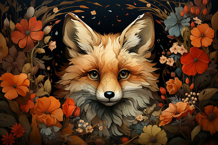 狐狸的魅力艺术插图图片