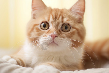 橙色眼睛美丽大眼睛的宠物猫咪背景