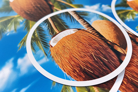 椰子海报椰子贴纸背景