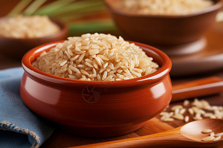健康饮食的谷物糙米高清图片