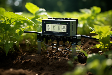 检测土壤的土壤湿度监测器图片