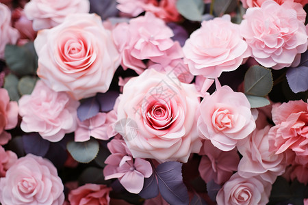 清新浪漫的粉色玫瑰花朵图片