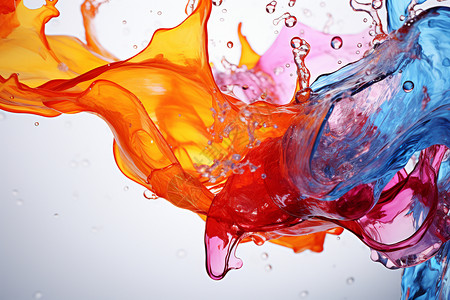 创意水中彩色液体图片