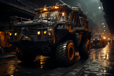 矿地使用的采矿车背景图片