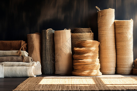 棉麻面料素材品类多样的棉麻面料背景
