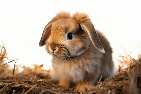 在土上兔子土地上可爱的小兔子背景