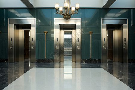 复古素雅的电梯口图片