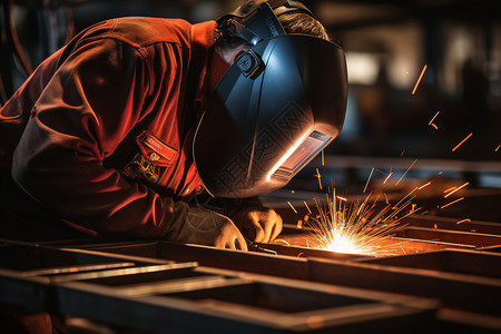 金属加工厂的焊接工人图片