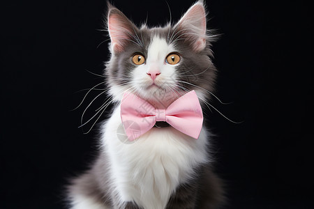 戴着领结的猫咪图片