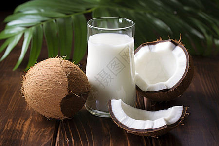 椰子牛奶美味的椰子汁背景