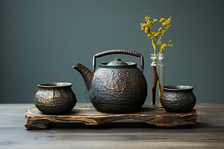 简约的陶瓷茶具图片