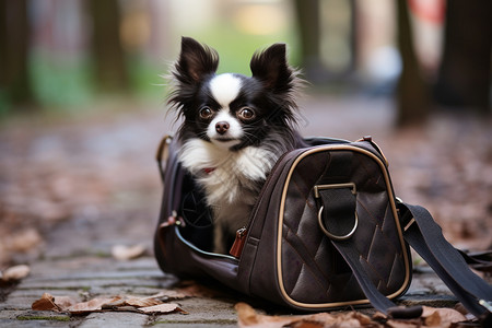 美好的友谊包包里的小狗背景