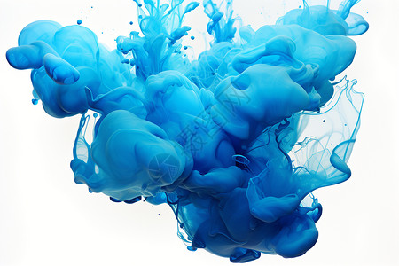 染料墨水水里的蓝色颜料插画