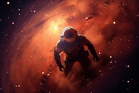 宇航员漫步星河背景图片