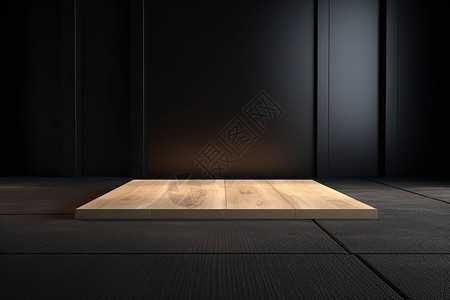 黑木地板素材黑暗中的木质平台背景