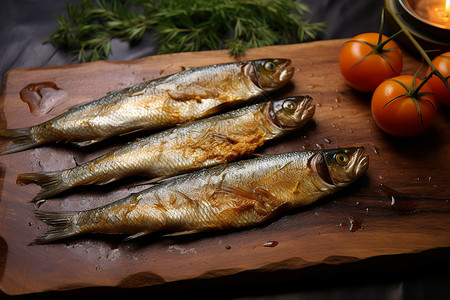 新鲜烤制的秋刀鱼图片