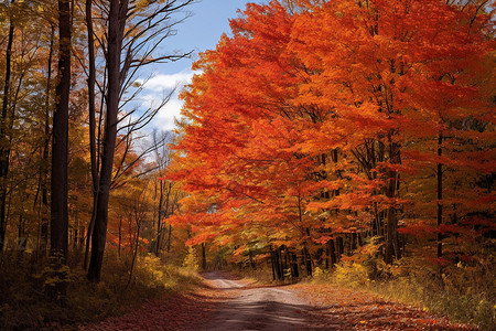 秋色如画的森林景观图片