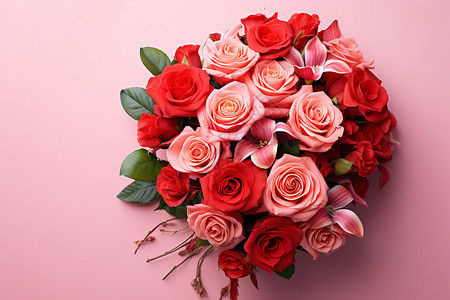 精美包装的玫瑰花束图片