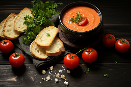 美味浓稠的番茄汤图片