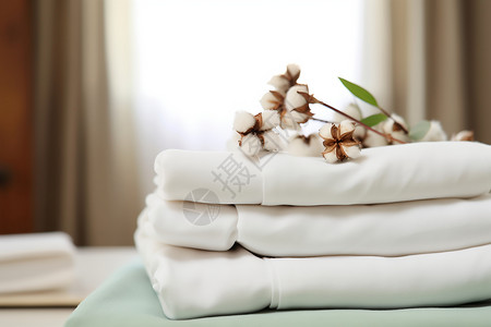 纯棉床单被套时尚的纯棉床上用品背景