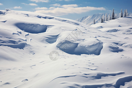 冬日山坡上的冰雪图片