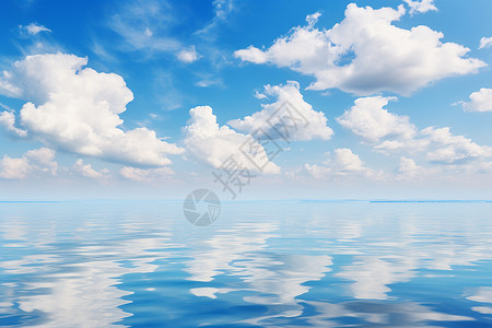 水面上倒影的云彩图片