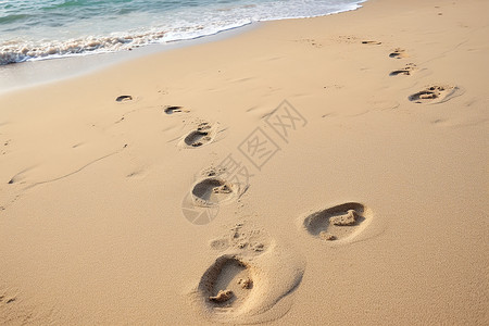 沙滩上的足迹背景图片