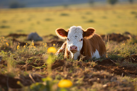 农村饲养的农业奶牛图片