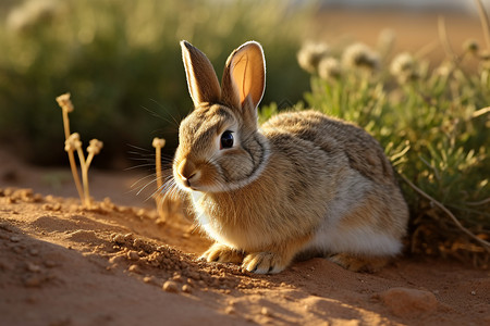 户外小巧的野兔图片
