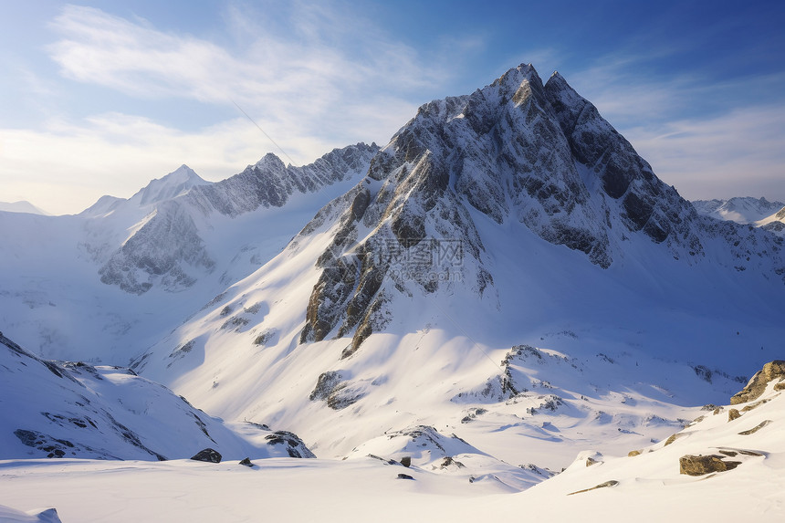 雄伟的雪山山脉图片