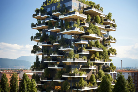 住宅建筑上的绿植图片