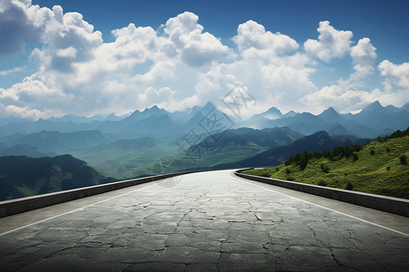 美丽的山脉道路背景图片