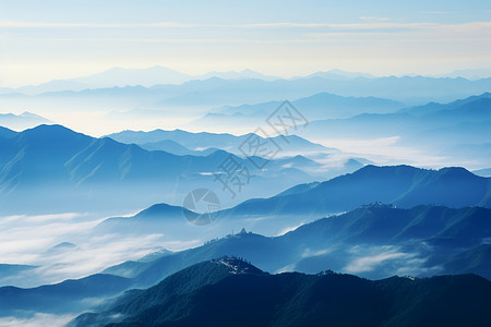 户外的群山风景高清图片