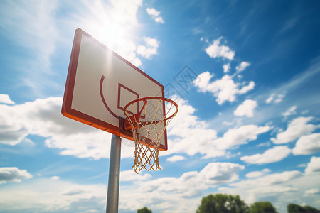 篮球场上的篮球框背景