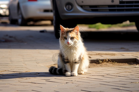 宠物街街头上的小猫背景